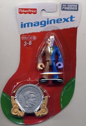  Imaginext DC Super Friends TWO FACE in Exclusive Holiday Christmas Stocking Stuffer Packaging