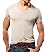 Mr. Davis Comfort Fit Premium Bamboo Viscose Tailored Cut V Neck Men's Undershirt - Stylish V Neck Men's Undershirts, with Stretch Fabric for a Size Medium in Tone