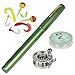 Yogayet Mini Pocket Ice Fly Fishing Rod and Reel Combos Set Aluminum Alloy Pen Fishing Pole 38'' Sea Saltwater Freshwater Kit Green