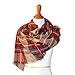 X-large Plaid Throw Shawl Wrap Blanket Scarf (Camel)