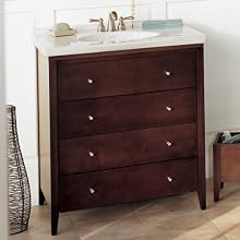American Standard 9437.200.310 Cascada Three-Drawer Vanity without Lavatory Top, Tobacco