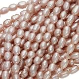 Pink Mauve Freshwater Cultured Rice Pearls 6mm X 3mm 16 In