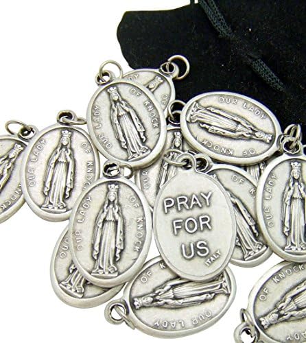 Bulk Medal Lot Set of 20 Our Lady of Knock Metal Pendant W Bag From Italy
