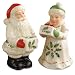 Lenox Holiday Carved Santa and Mrs Claus Salt and Pepper Shakers