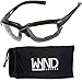 WYND Blocker Motorcycle Riding Glasses Extreme Sports Wrap Sunglasses, Black, Clear