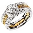 Two Tone Bizarre Diamond Engagement Ring (Center stone is not included)