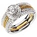 Two Tone Bizarre Diamond Engagement Ring (Center stone is not included)