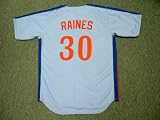 TIM RAINES Montreal Expos 1981 Majestic Cooperstown Throwback Away Baseball Jersey