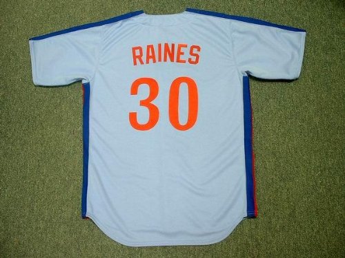 TIM RAINES Montreal Expos 1981 Majestic Cooperstown Throwback Away Baseball Jersey