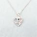 Sterling Silver Heart & Rose December Birthstone Necklace