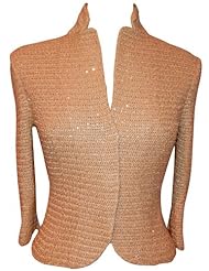 Elie Tahari Reva Jacket Cropped Beige Sequined Size X-small
