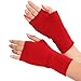 Volyer Women's Winter Mink Cashmere Half Finger Gloves Cute Fingerless Gloves Mitts Christmas Xmas Gift