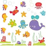 Brewster Fisher-Price ST99797 Peel & Stick Ocean Wonders Wall Decals, 4-Sheets