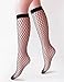 Vero Monte 4 Pairs Women's Fishnet Knee High Socks - Stylish Black + Hollow Out