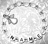 Produkt-Bild: Mamaarmband - Namensarmband - Armband mit Namen - Schutzengel - wei&szlig;