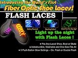 Platube LED Fiber Optic Shoelaces - Magically Lighting in the night with Blue, Red, Green, Orange and Yellow to choose!