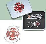 Sporting Goods : Firefighter Collectable Pocket Knife and Key Ring Set