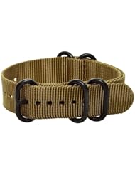 Premium 22mm 5-ring PVD Solid Desert Tan Urban Military Nylon Nato Watch Strap G-10 Fits All Watches!!!