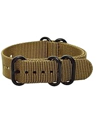 Premium 20mm 5-ring PVD Solid Desert Tan Urban Military Nylon Nato Watch Strap G-10 Fits All Watches!!!