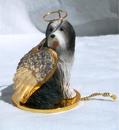 Bearded Collie Angel Dog Ornament Picture