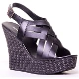 Bamboo Woven Wedge Sandals By Miss Me