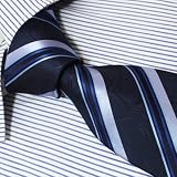 P5159 Designer Fashion Gift Necktie Blue White Ties Set Striped Neck Tie for Men Woven Pure Silk Mens Neckwear Neck Tie Set