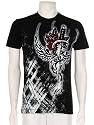 "JiPPiJ" Red Rose, Wing and Sword Cotton Adult Mens Fashion T-Shirt - New !