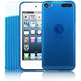 5G Touch Blue Silicone Protective Armour Case + Sock Cover & Screen Protector Kit for New Apple iPod Touch 5th Generation - 32GB 64GB