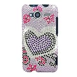 Hard Snap-on Shield With PURPLE HEART LOVE Bling Bling Diamonds Desing Face ....
