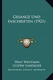 Gesange Und Inschriften (1921) (German Edition)