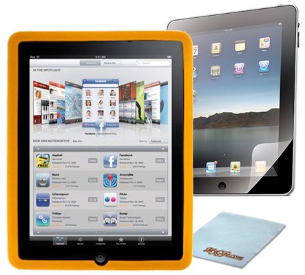Apple iPad 1st Gen Wi-Fi / 3G Orange Rubber Skin 