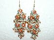 2 Orange Kundan Lakh Hand Made Earring Bellydance India