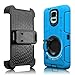 S5 Case, AMCHOICE(TM) 3IN1 TPU&PC Shockproof Amy-grade Protective Belt Clip Stand Case for Samsung Galaxy S5 [360 Degree Rotating Ring Bracket] [Free Stylus,Screen Protector,Cleaning Cloth](Blue)