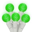 Set of 50 LED Green G12 Berry Fashion Glow Christmas Lights - White Wire