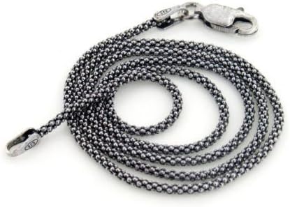 2mm Sterling Silver Antiqued Popcorn Chain Necklace(Lengths 14",16",18",20",24",30")