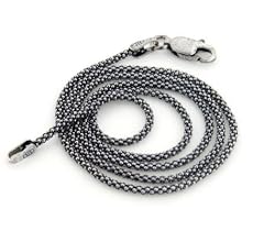 2mm Sterling Silver Antiqued Popcorn Chain Necklace (16", 18", 20", 24", 30")