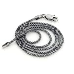 2mm Sterling Silver Antiqued Popcorn Chain Necklace (16