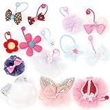 Bundle Monster 14 pc Cute Decorative Elastic Girly Dog Hair Tie Accessories - Set 2: Mixed Designs - Cutie Pie