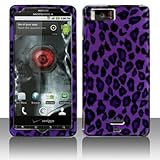 Premium - Motorola mb810/Droid X Purple/Black Leopard Cover - Faceplate - C ....
