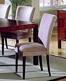 Set of 2 Achillea Contemporary Peat Microfiber Parson Chairs
