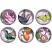 Meadow Bird Fringe Studio Set of 6 Decorative Glass Round Magnets