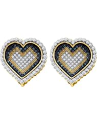 1.00CTW DIAMOND MICRO PAVE HEART EARRING