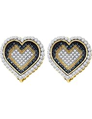 1.00CTW DIAMOND MICRO PAVE HEART EARRING