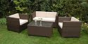 TRESCO BROWN OUTDOOR ALL WEATHER SYNTHETIC RATTAN FURNITURE SET