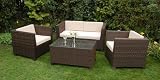 TRESCO  BROWN OUTDOOR ALL WEATHER SYNTHETIC RATTAN FURNITURE SET