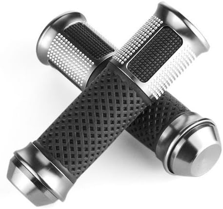 7/8"(22mm) Custom Racing Motorcycle Soft Rubber Handlebar Hand Grips Bar Ends Gray For Suzuki GSXR1000 2007-2008