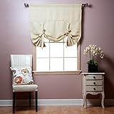 Best Home Fashion Thermal Insulated Blackout Tie-Up Window Shade - Rod Pocket - Beige - 42"W x 63"L - (1 Panel)
