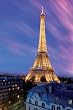 Eiffel Tower (At Dusk) Art Poster Print - 24" X 36"