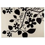 Floar White / Black Contemporary Rug Size: 8'3 x 11'6