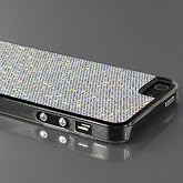 ZuGadgets Silver /High Quality iPhone 5 5G Shimmering Sequined Clear Side Plastic Protective Skin Case Cover Shell (7997-4)